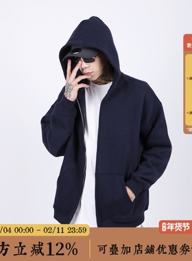 BBCN STORE秋冬cleanfit连帽卫衣男女美式休闲抓绒拉链开衫外套
