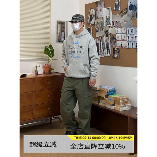 美式潮牌户外速干抽绳工装裤