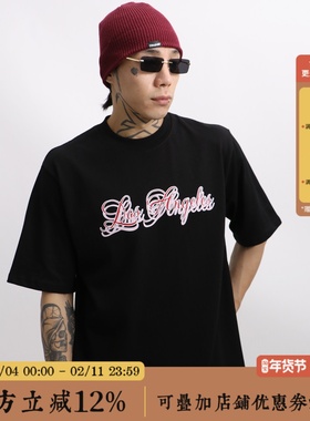 BBCN STORE美式复古印花圆领短袖男女夏季百搭休闲宽松t恤