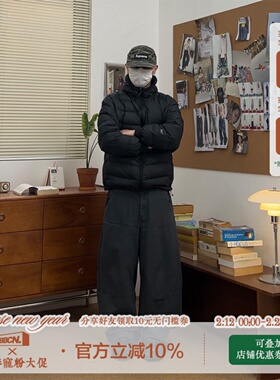 BBCN STORE重磅水洗工装裤男女宽松弯刀裤伐木裤美式复古休闲裤