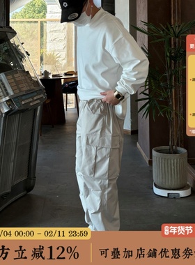 BBCN STORE双褶阔腿机能伞兵工装裤宽松直筒速干裤美式休闲长裤