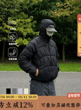 BBCN STORE美式户外轻量菱格90白鸭绒连帽羽绒服男女保暖外套