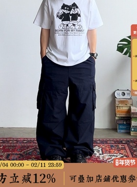 BBCN STORE美式复古机能风伞兵工装裤抽绳休闲宽松直筒长裤