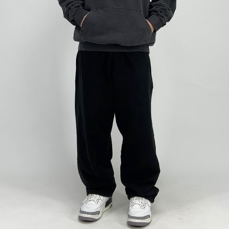 thumbnail for BBCN STORE loose and versatile draped sweatpants American hiphop cotton drawstring wide-leg casual sweatpants