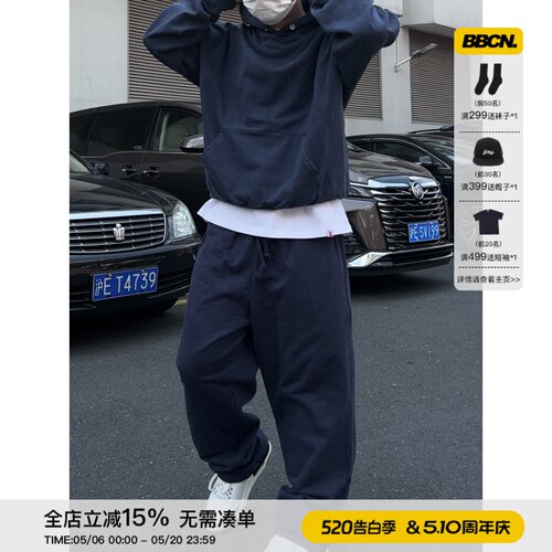 美式休闲运动裤抽绳卫裤纯棉百搭