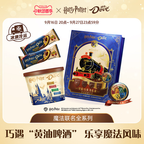 德芙巧克力哈利波特联合学院徽章礼盒黄油啤酒味排块零食小吃