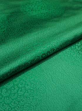 高档绿色本地本色满地祥云团云纹织锦缎宋锦丝绸缎国潮布料面料