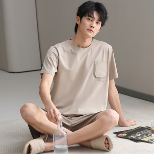 莫代尔爽棉休闲家居男性睡衣春夏季新款短袖套装柔软凉感运动外穿