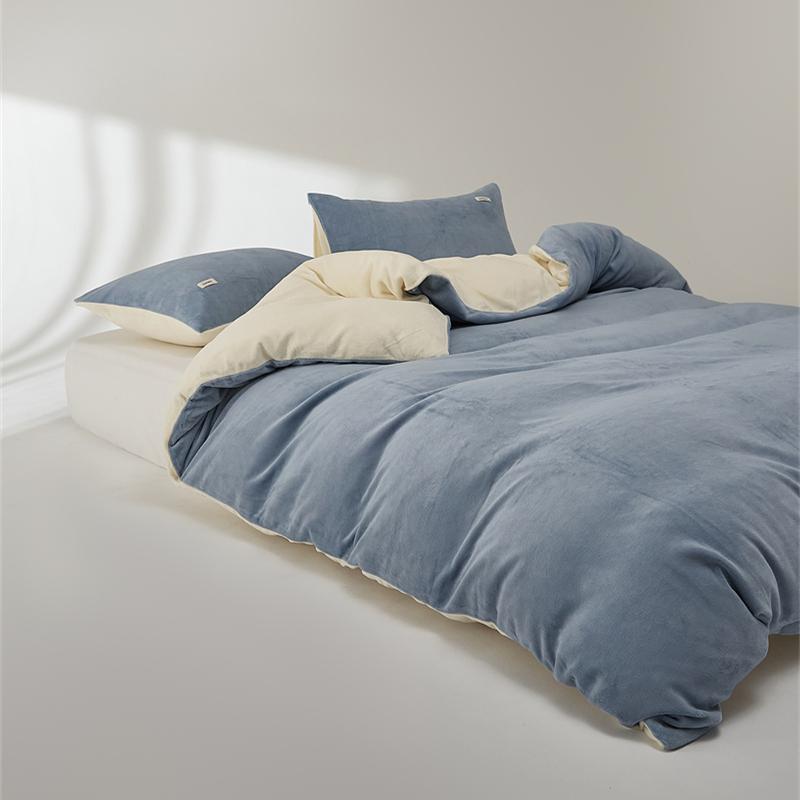 加厚保暖软糯牛奶绒被套