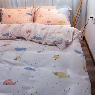 春夏季卡通天丝单件被套床单60支天丝被罩单双人裸睡美容被单单品