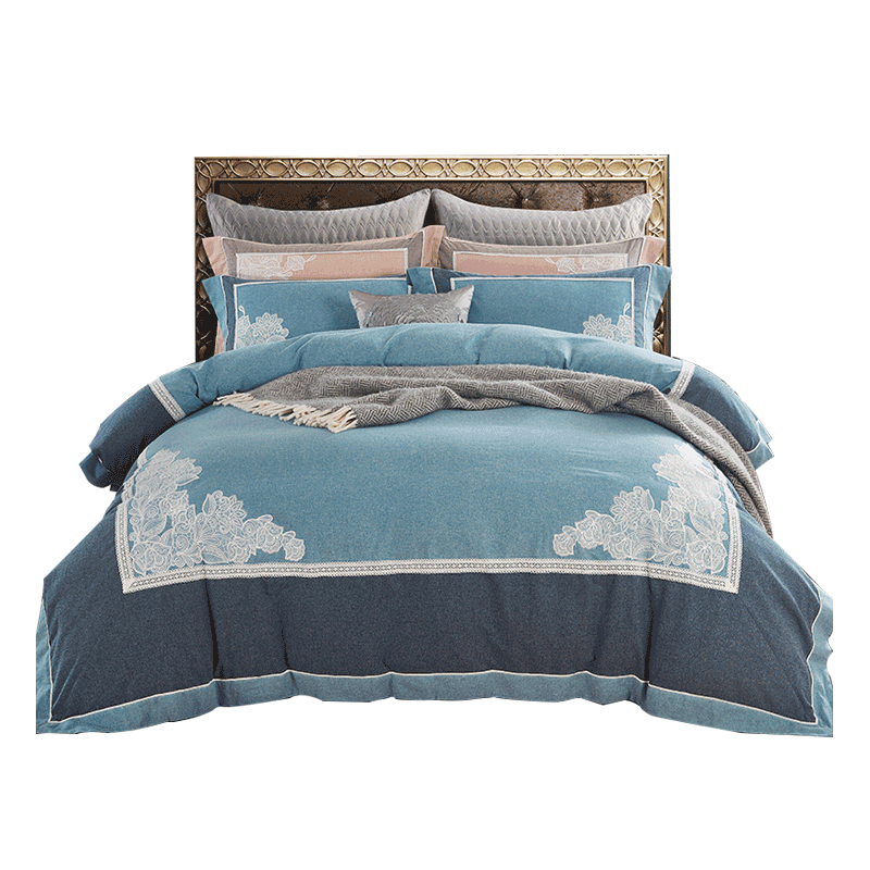 民光全棉高支刺绣磨毛四件套