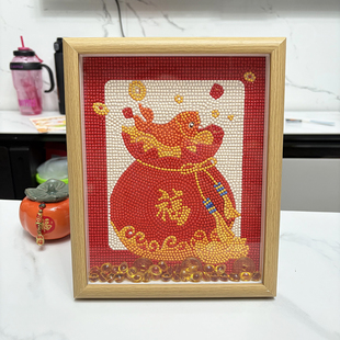 2026新款钻石画福袋手工diy钻石贴画好寓意十字绣客厅满钻摆件鱼