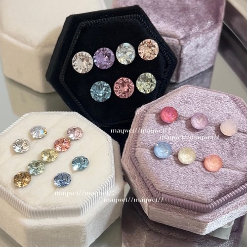 爆闪施华洛医用钛钢彩色华子耳钉