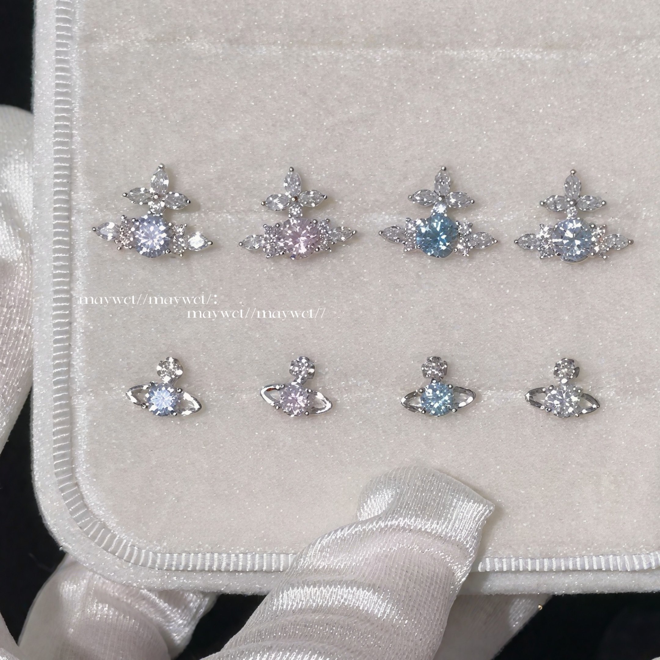 闪钻土星钛钢耳钉爆闪百搭