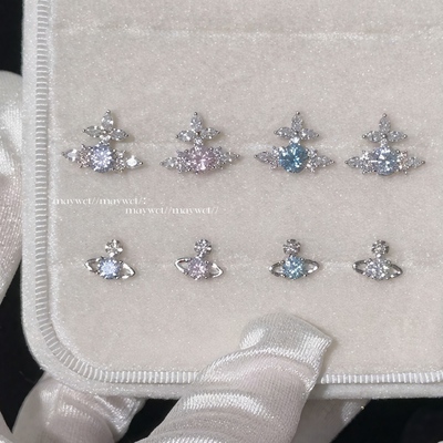 闪钻土星钛钢耳钉爆闪百搭