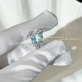 Maywct 荷鲁斯之眼清冷冰蓝钻耳圈小众设计高级感中性精致耳扣