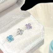 Maywct 爆闪绝美富家千金四叶草小众设计精致高级感钛钢耳钉耳垂