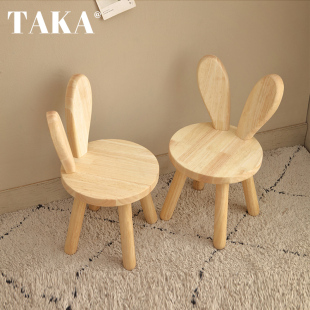 实木小凳子家用客厅圆板凳儿童靠背小椅子可爱创意换鞋凳简约矮凳