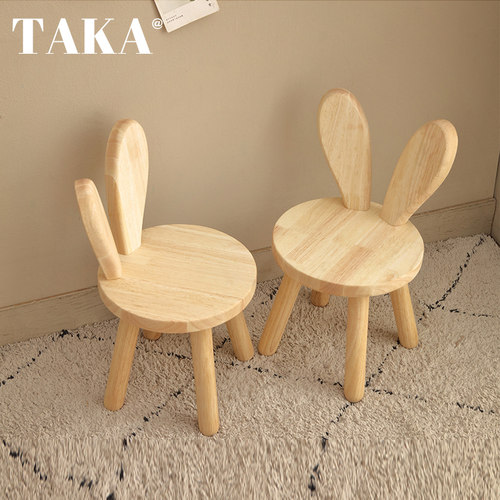 实木小凳子家用客厅圆板凳儿童靠背小椅子可爱创意换鞋凳简约矮凳