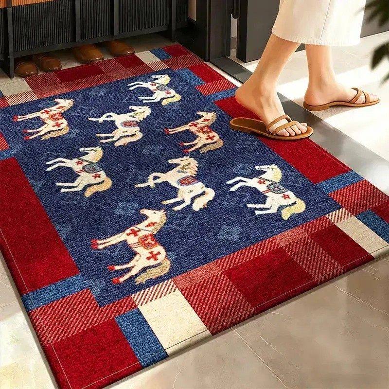 【下单立减50】马年中古风比利时绒地垫入户门垫耐脏防滑脚垫,居家布艺,入户地垫,淘宝优惠券,粉丝福利购,淘宝优惠卷