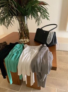 打底衫 26早春韩版 长袖 t恤女修身 insist纯色前后两穿含羊毛针织衫