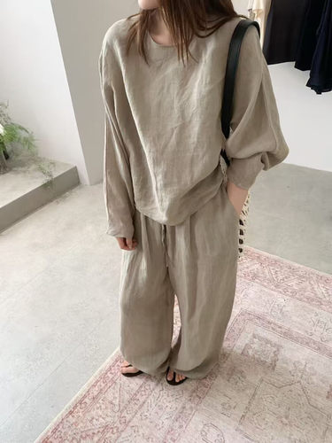 26春夏韩版sliver肉粉色蝙蝠袖宽松短款亚麻料衬衫女防晒上衣