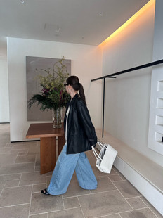 26年早春新款 63007 INSIST韩系阔腿显瘦宽松浅蓝色高腰百搭牛仔裤