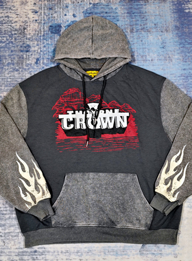 瑕疵胸围132CM老美街头Oversized潮品落肩款薄款春季套头做旧卫衣