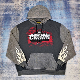 瑕疵胸围132CM老美街头Oversized潮品落肩款薄款春季套头做旧卫衣