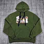 严重瑕疵不退胸围124CM老美街头厚实棉绒落肩款 套头连帽套头卫衣