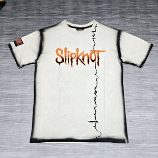 胸围114CM复古全棉水洗做旧摇滚老炮活结印花圆领短袖T恤夏季机车