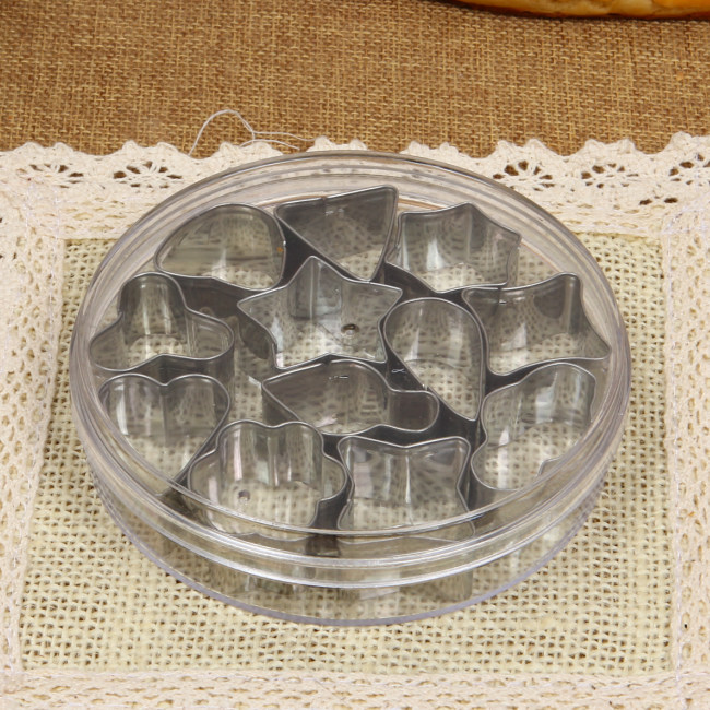 12件套饼干模具 迷你不锈钢几何状切菜模 曲奇模具 蛋糕模具