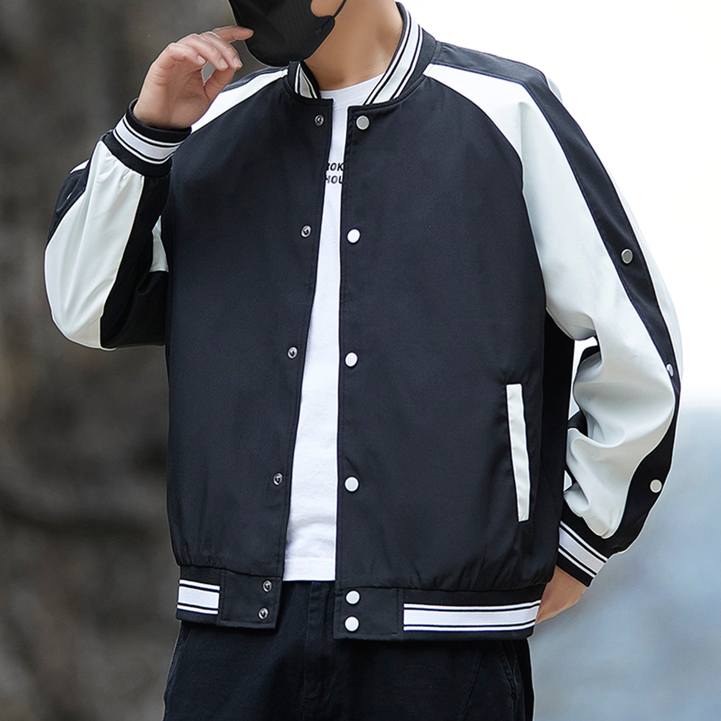 1111美式复古风撞色拼接棒球服男宽松休闲运动夹克外套,运动服/休闲服装,棒球服,淘宝优惠券,粉丝福利购,淘宝优惠卷