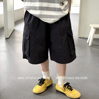 儿童裤子男童工装短裤夏季2026新款中大童男孩休闲宽松薄款五分裤 — 3