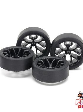 田宫TAMIYA四驱车中直径渗碳Y型轮毂黑超硬滑胎低摩擦胎15542现货