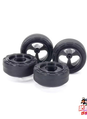 田宫TAMIYA 四驱车配件 小径等宽渗碳黑色轮毂硬轮胎 15541 现货