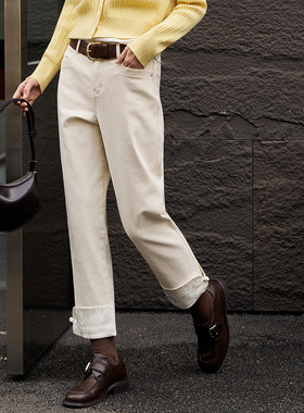 XG雪歌纯棉白色牛仔裤XK402024A691