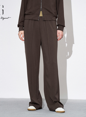 XG雪歌25秋极简百搭运动风垂坠显瘦直筒裤女休闲长裤XK302032A572