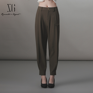 xg雪歌气质百搭通勤西装 女2024秋冬新款 休闲裤 子XJ402038A143 裤