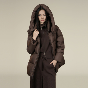 少库存XG雪歌2025冬新款加厚鹅绒羽绒服连帽保暖外套XK406007A372