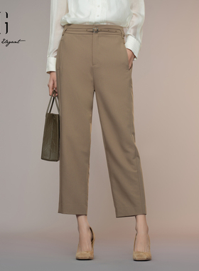 XG雪歌通勤垂感休闲裤女2025秋新款显瘦直筒烟管裤XK302015A109