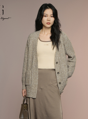 XG雪歌2025秋新款撞色吊带背心女内搭打底针织衫上衣XK311013A191