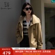 XG雪歌翻领双排扣风衣外套女2025春新款 抽绳收腰上衣XK108003A309