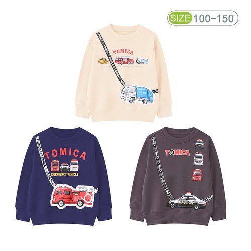 25新款童装男孩宝宝汽车纯棉春秋卫衣男童火车圆领套头上衣百搭a