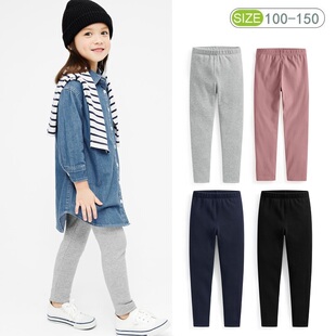 女童宝宝秋冬弹力外穿打底裤女孩灰黑色紧身小脚裤子内搭加绒保暖