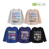 新款 男童汽车纯棉卫衣男孩宝宝火车秋冬圆领打底衣服春秋上衣童装