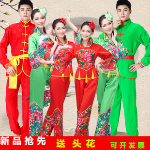 打鼓服演出服女新款中国风民族秧歌服舞龙舞狮队表演服腰鼓队服装