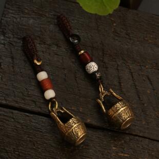 黄铜招米进宝小水桶钥匙扣挂件汽车钥匙链男女包包吊坠小吊桶挂饰