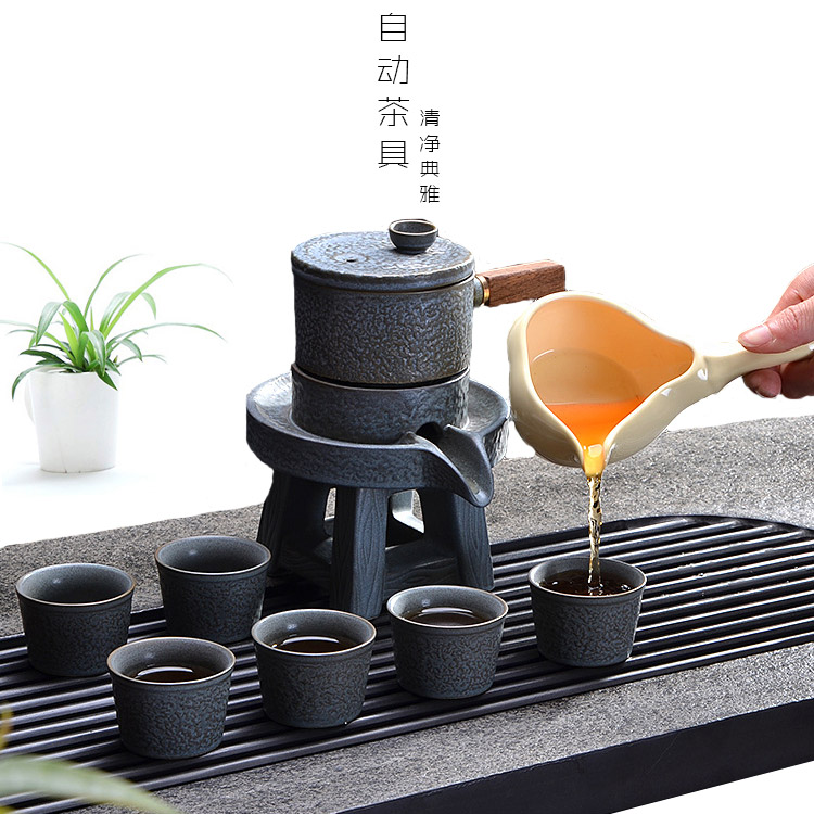 功夫茶具時來運轉石墨茶具套裝陶瓷大號家用全自動整套懶人簡約組