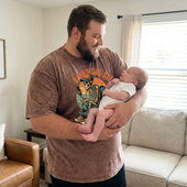 t恤 shit落肩230g爸爸超级胖爸爸奶爸搞笑水洗圆领短袖 going dad